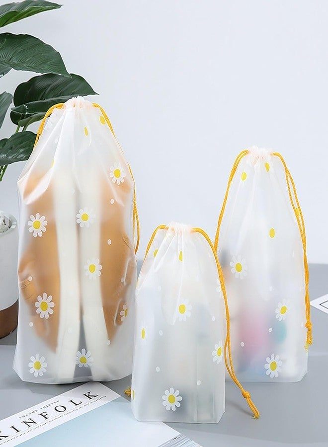 Dhyanexa Pack of 20 Pcs Shoe Bag Cover for Shoe Storage & Travelling Drawstring Bags Waterproof, White Daisy - Image 5